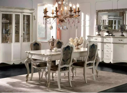 Klassisches Esstisch 4x Stühle Esszimmer Gruppe Tisch Sitzgruppe 8tlg